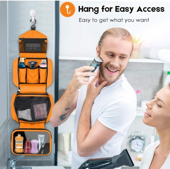 Travel Toiletry Bag - Waterproof, Hanging Hook, Portable Organizer for W & M - Picture 10 of 15